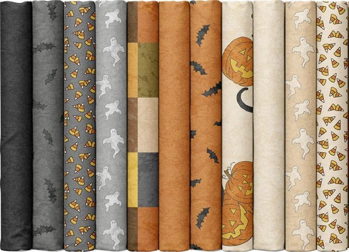 Marcus Fabrics - Halloween Haunts by Cindy Staub - 40 2.5" Strips
