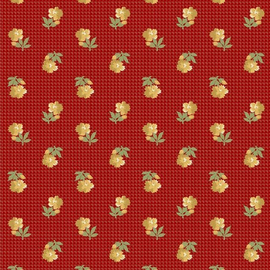 (4 yd) Marcus Fabrics Villa Floral Red R220479