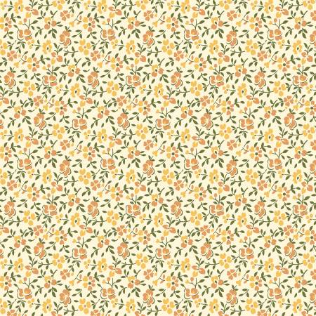 (4.5 yd) Marcus Fabrics Rag Bag Doll R440964D Peach Floral