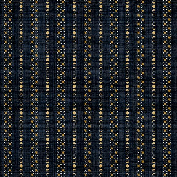 (2.5 yd) Marcus Fabrics Starfall R751004D Navy Moon Phases