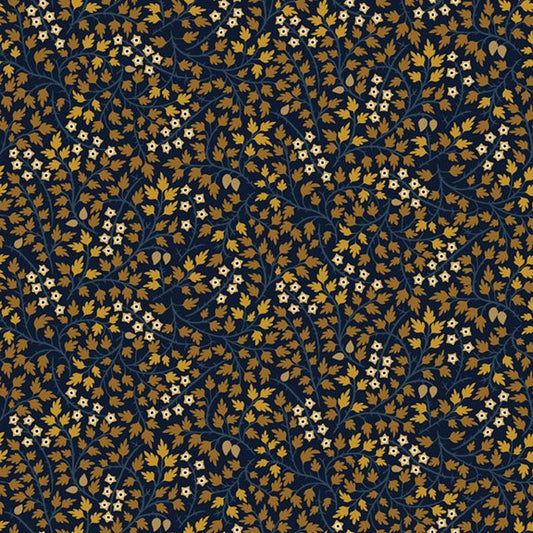 (2.5 yd) Marcus Fabrics Starfall R751007D Navy Star Vine
