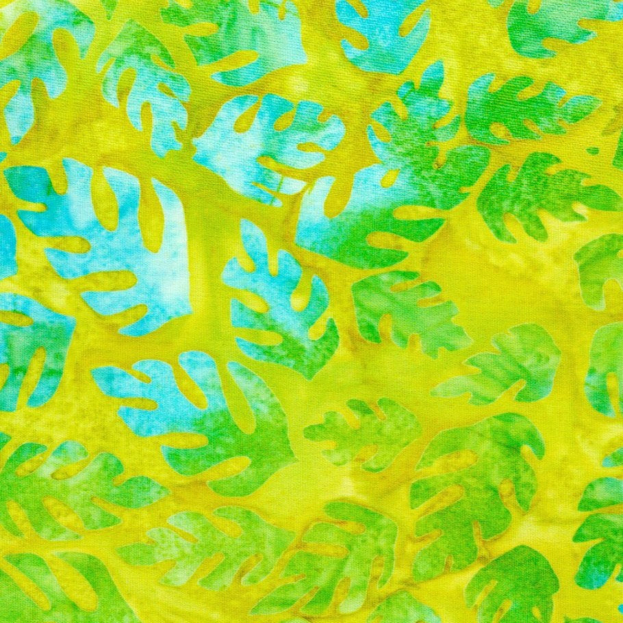 Robert Kaufman Artisan Batik "Totally Tropical" (Citrus/Green) Half-yard Bundle - 10 Fabrics, 5 Total Yards