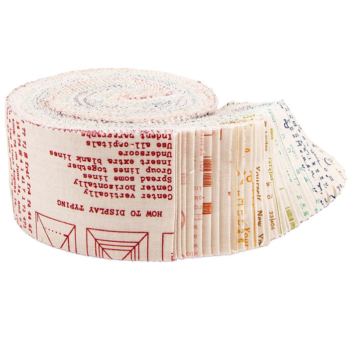 Riley Blake TYPE/ography B (Backgrounds) - 40 Strip Rolie Polie