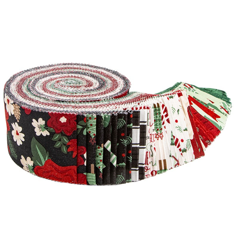 Riley Blake Evergreen Wishes - 40 Strip Rolie Polie