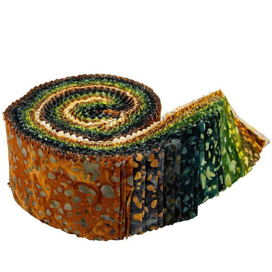 Riley Blake Jungle (Elementals Terrazo) Batiks - 40 Strip Rolie Polie