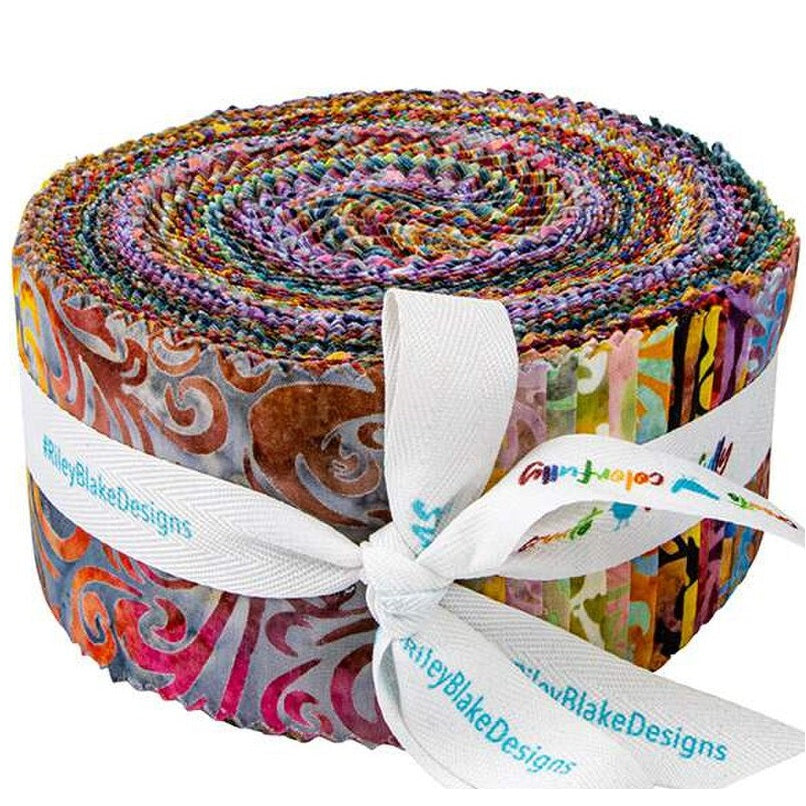 Riley Blake Twirl & Swirl Terrazzo Elementals Batiks - 40 Strip Rolie Polie