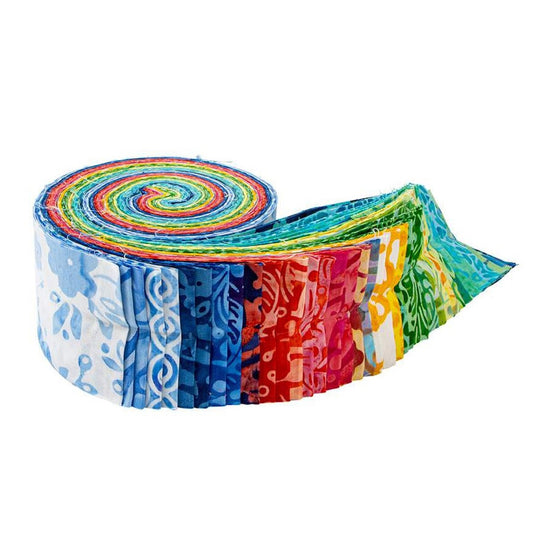 Riley Blake Expressions Batiks "Geometric Splash" - 40 Strip Rolie Polie