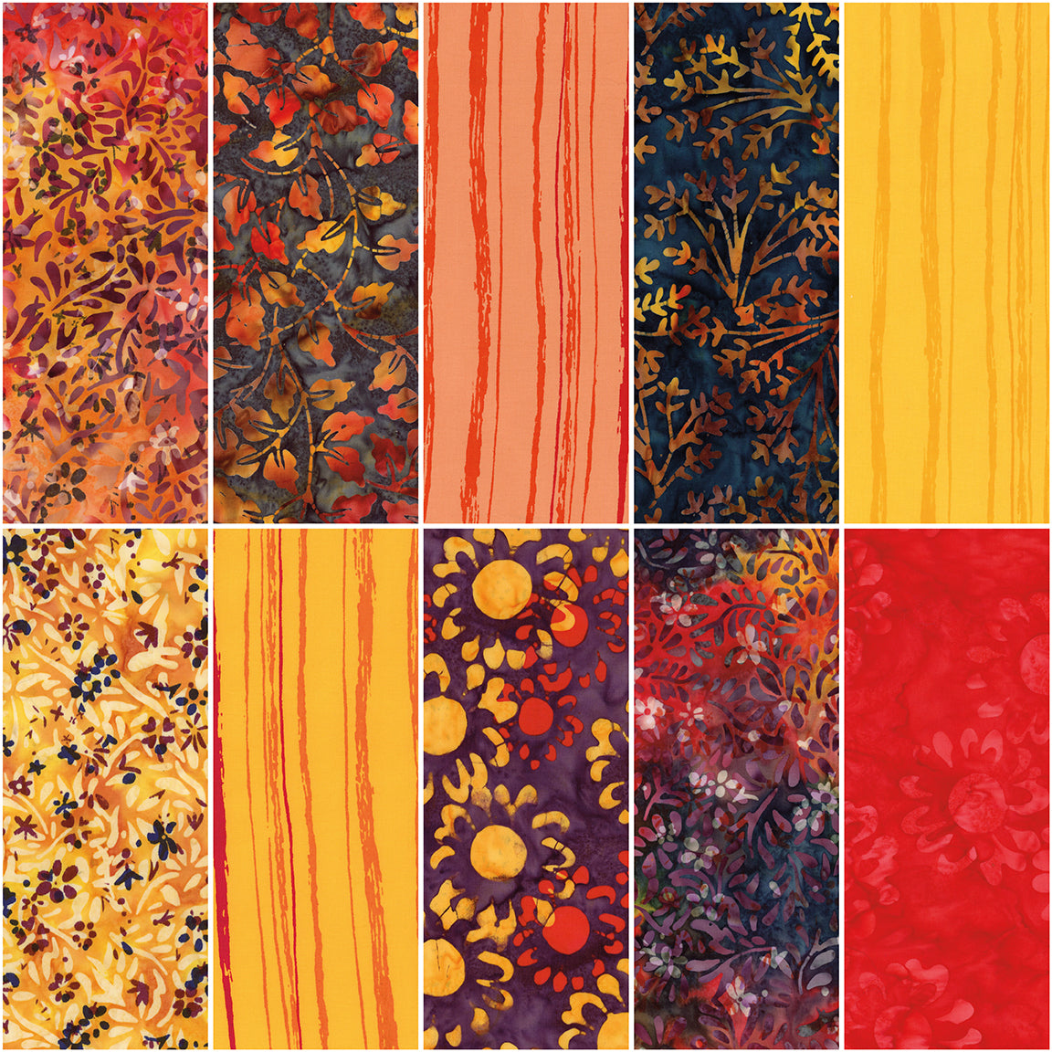 Riley Blake Sunset Wildflowers Expressions Batiks - 40 Strip Rolie Polie
