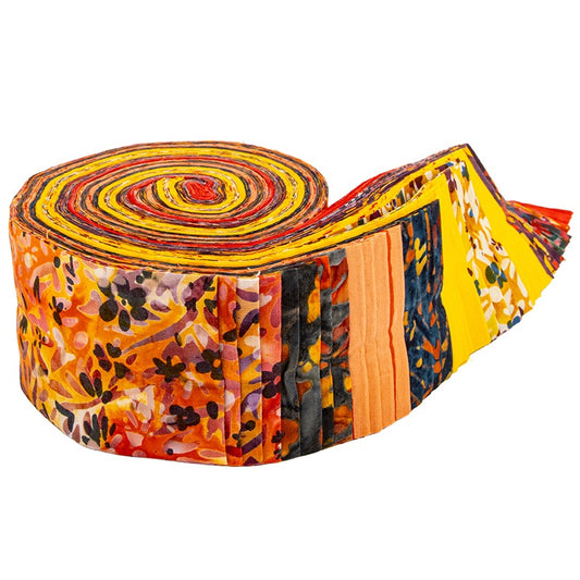 Riley Blake Sunset Wildflowers Expressions Batiks - 40 Strip Rolie Polie