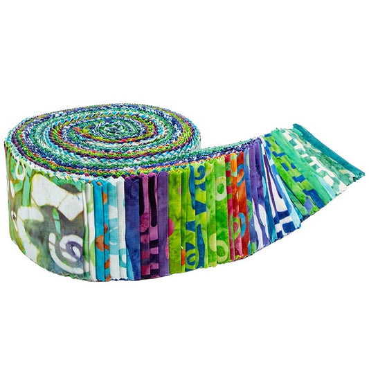 Riley Blake Bold In Bloom Expressions Batiks - 40 Strip Rolie Polie