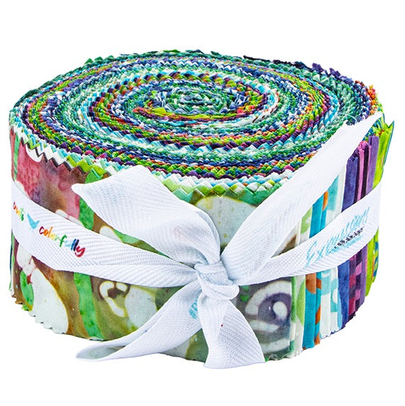 Riley Blake Bold In Bloom Expressions Batiks - 40 Strip Rolie Polie