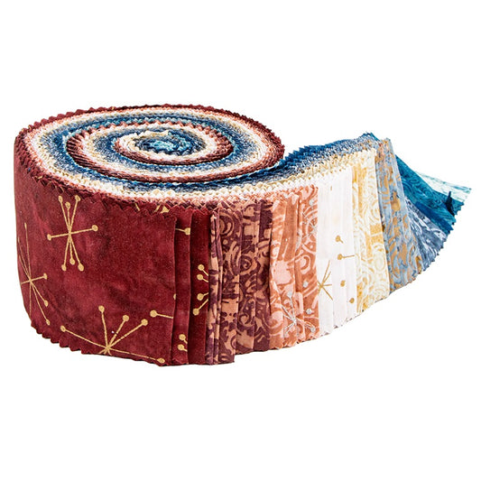 Riley Blake Holiday Sparkle BOHO Batiks Express Yourself! - 40 Strip Rolie Polie