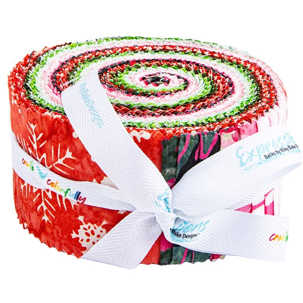 Riley Blake Holiday Happiness Expressions Batiks - 40 Strip Rolie Polie