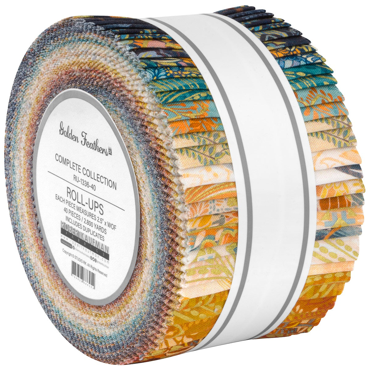 Robert Kaufman Golden Feathers Roll-up - 40 Strip Roll