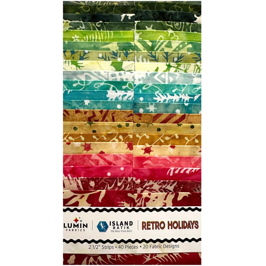 Island Batik - Retro Holidays - 20 Fabrics, 40 Total Strips