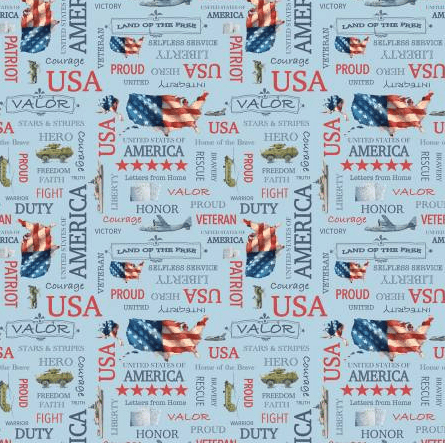 (2 yd) Riley Blake Letters From Home Words C15611 Blue