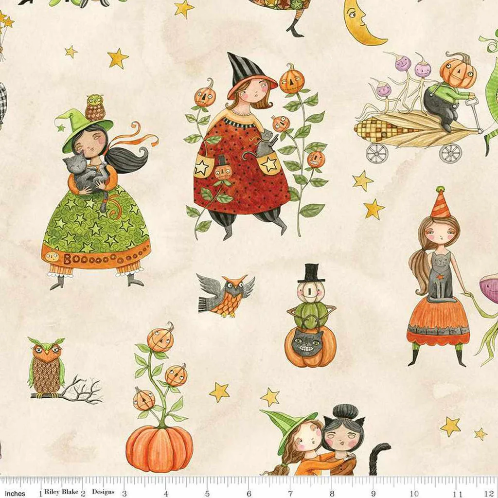 Riley Blake "Ghoul Friends" Halloween Half-yard Bundle - 10 Fabrics, 5 Total Yards