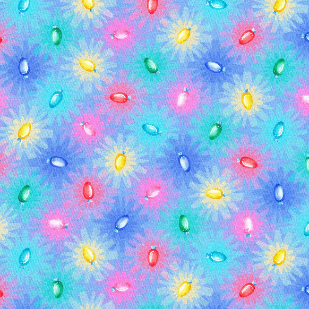 (5 yd) Robert Kaufman Afterglow Christmas Periwinkle Lights WELD-21765-61