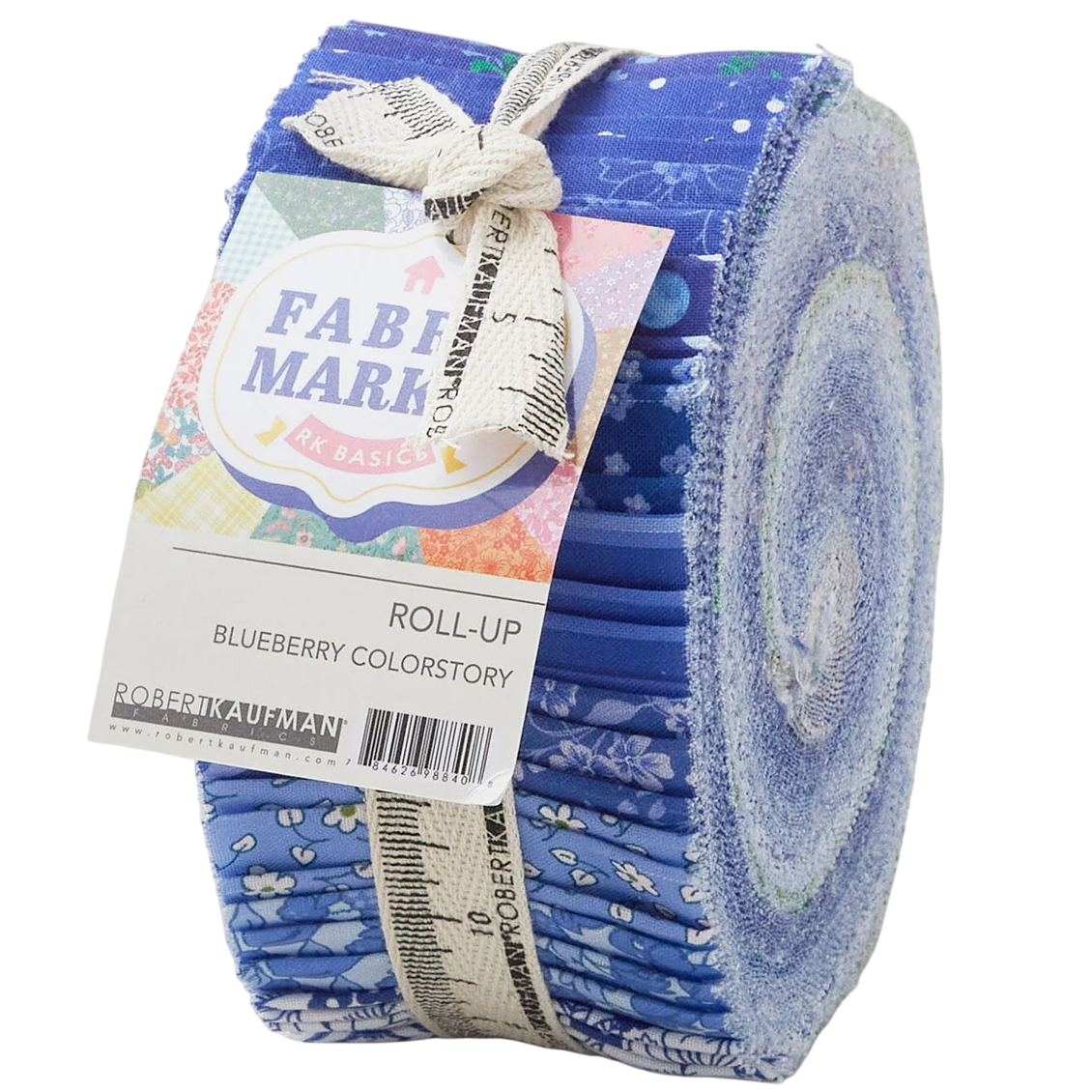 Robert Kaufman Fabric Market - Blueberry Roll-up - 40 Strip Roll