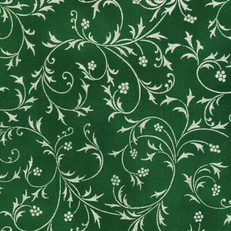 Half-Yard Bundle - Robert Kaufman "Holiday Flourish Snow Flower" Red/Silver (Metallic Accents) - 10 Fabrics, 5 Total Yards