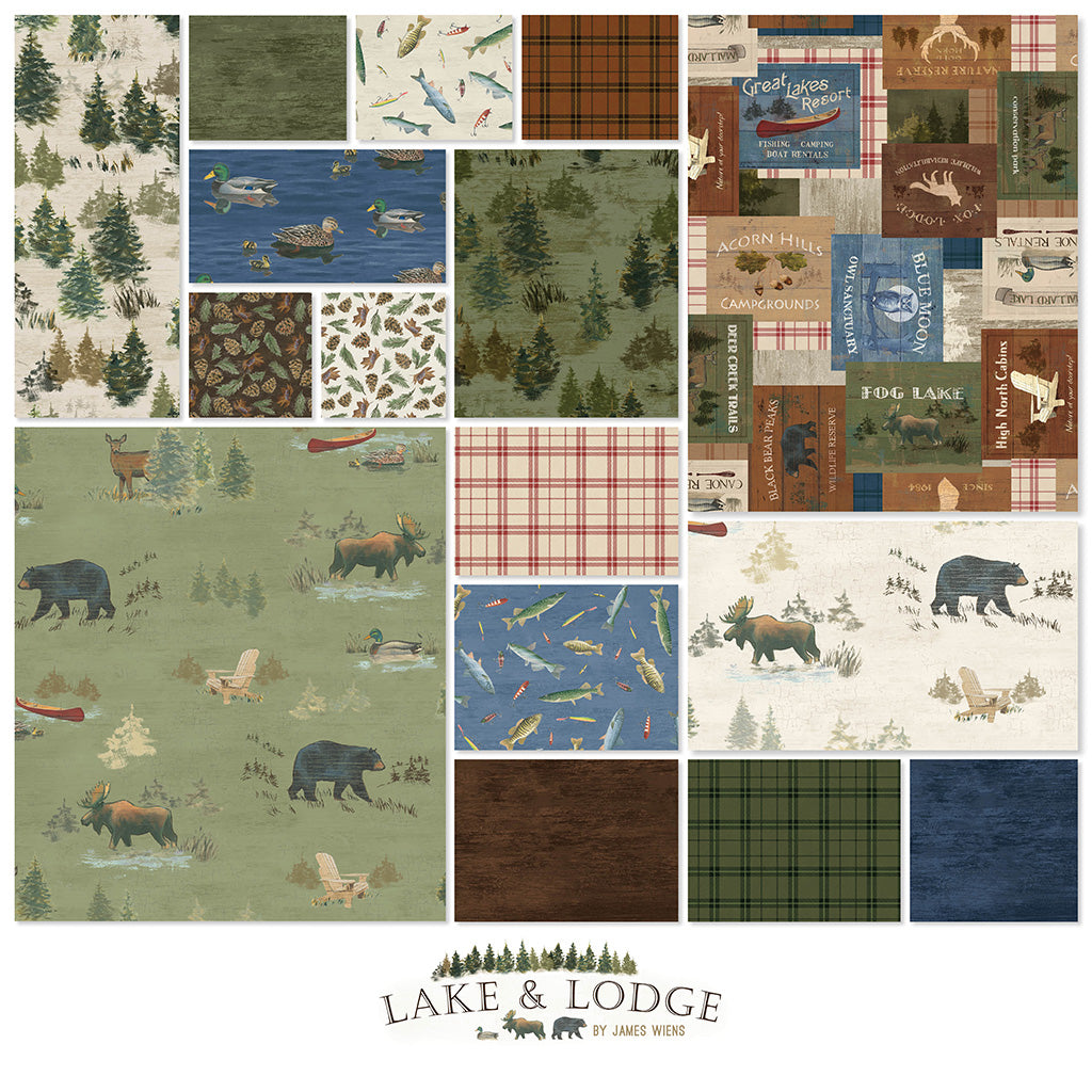 Clothworks - Lake & Lodge - 40 Strip Jelly Roll