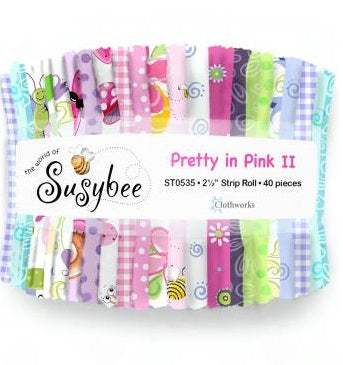 Clothworks - Pretty In Pink II - 40 Strip Jelly Roll