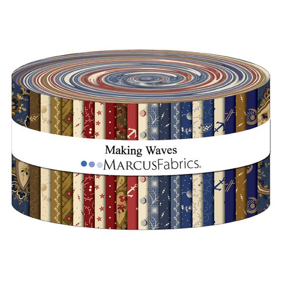 Marcus Fabrics - Making Waves by Katie Solberg - 40 2.5" Strips/Jelly Roll