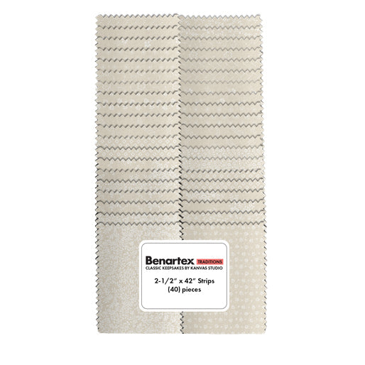 Benartex Classic Keepsakes Ecru Strip-pies - 40 2.5" Strips