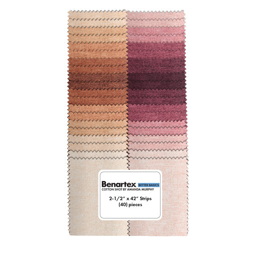 Benartex Cotton Shot Wine/Neutral Strip-pies - 40 2.5" Strips