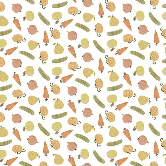 (5.5 yd) Dear Stella-DLT2799 White Veggies