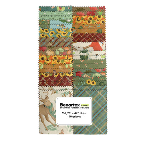 Benartex Enchanted Forest Strip-pies - 40 2.5" Strips