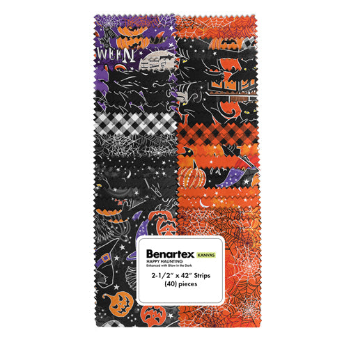 Benartex Happy Haunting (Halloween) Strip-pies - 40 2.5" Strips
