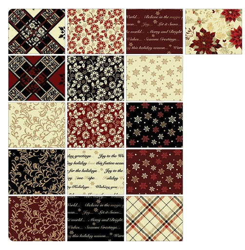Benartex Holiday Tidings Favorites Strip-pies - 40 2.5" Strips