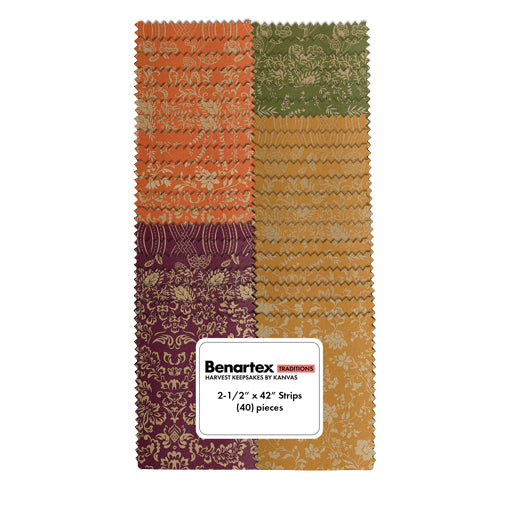 Benartex Harvest Keepsakes Strip-pies - 40 2.5" Strips