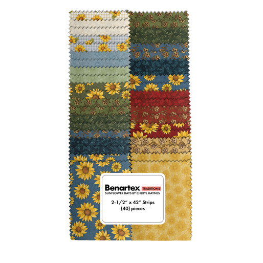 Benartex Sunflower Days Strip-pies - 40 2.5" Strips