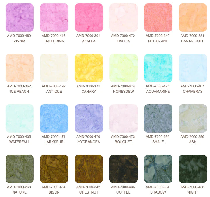 Charm Pack 5x5 Squares - Robert Kaufman Prisma Dyes New Colors 2022 Batik - 40 5" Squares