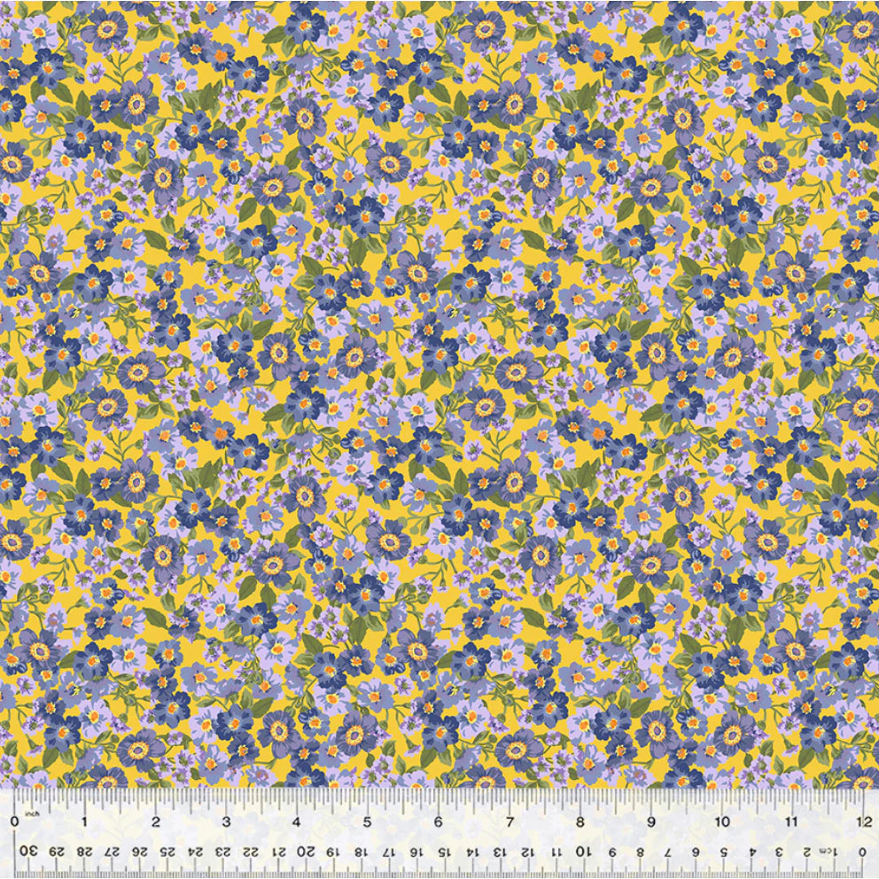 (2 yd) Windham Fabrics Jolene 53879-3 Flowerbed Yellow