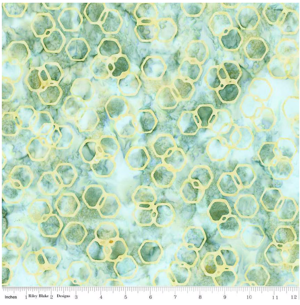 Riley Blake Expressions Batiks "Watercolor Daisies" Half-yard Bundle - 10 Fabrics, 5 Total Yards