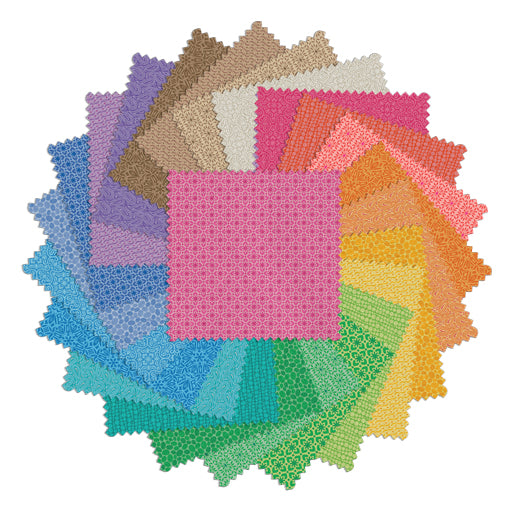 Charm Pack 5x5 Squares - Benartex Transparency Watercolors - 40 5" Squares