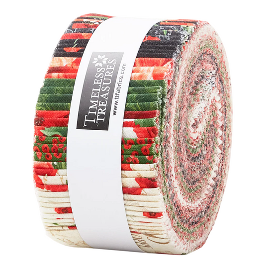 Timeless Treasures - Poppy Passion - 40 2.5" Strips/Jelly Roll