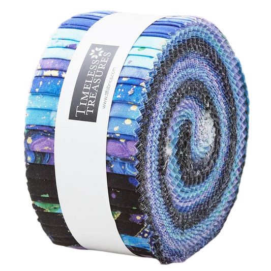 Timeless Treasures - Evening Glow By Chong-a Hwang (Metallic Accents) - 40 2.5" Strips/Jelly Roll