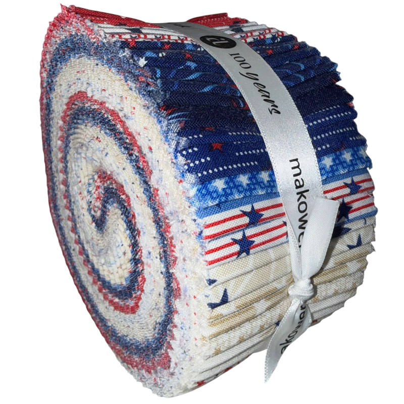 Andover/Makower UK - Tradition (Patriotic) Double Scoops - 40 2.5" Strips