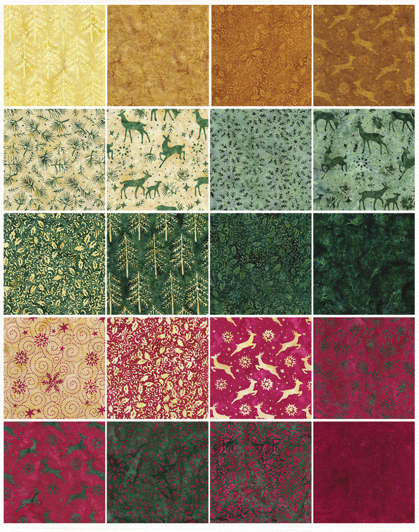 Island Batik - Woodland Holiday - 20 Fabrics, 40 Total Strips