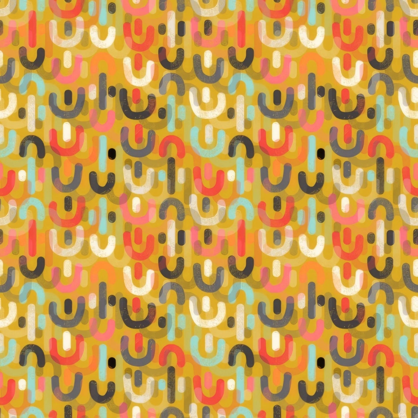 (5 yd) Clothworks Mystical Sunshine Y3903-68 Gold Lunar Curves
