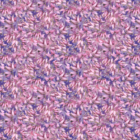 (2.5 yd) Clothworks Tina's Wildflowers 3971-27 Purple