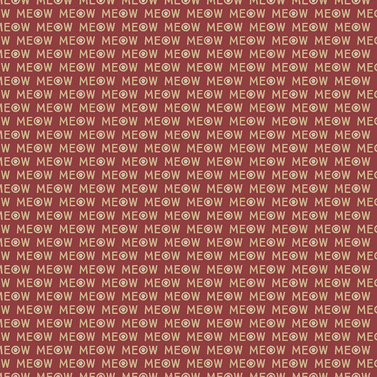 (5 yd) Clothworks Purrfection Red Meow 3976-82