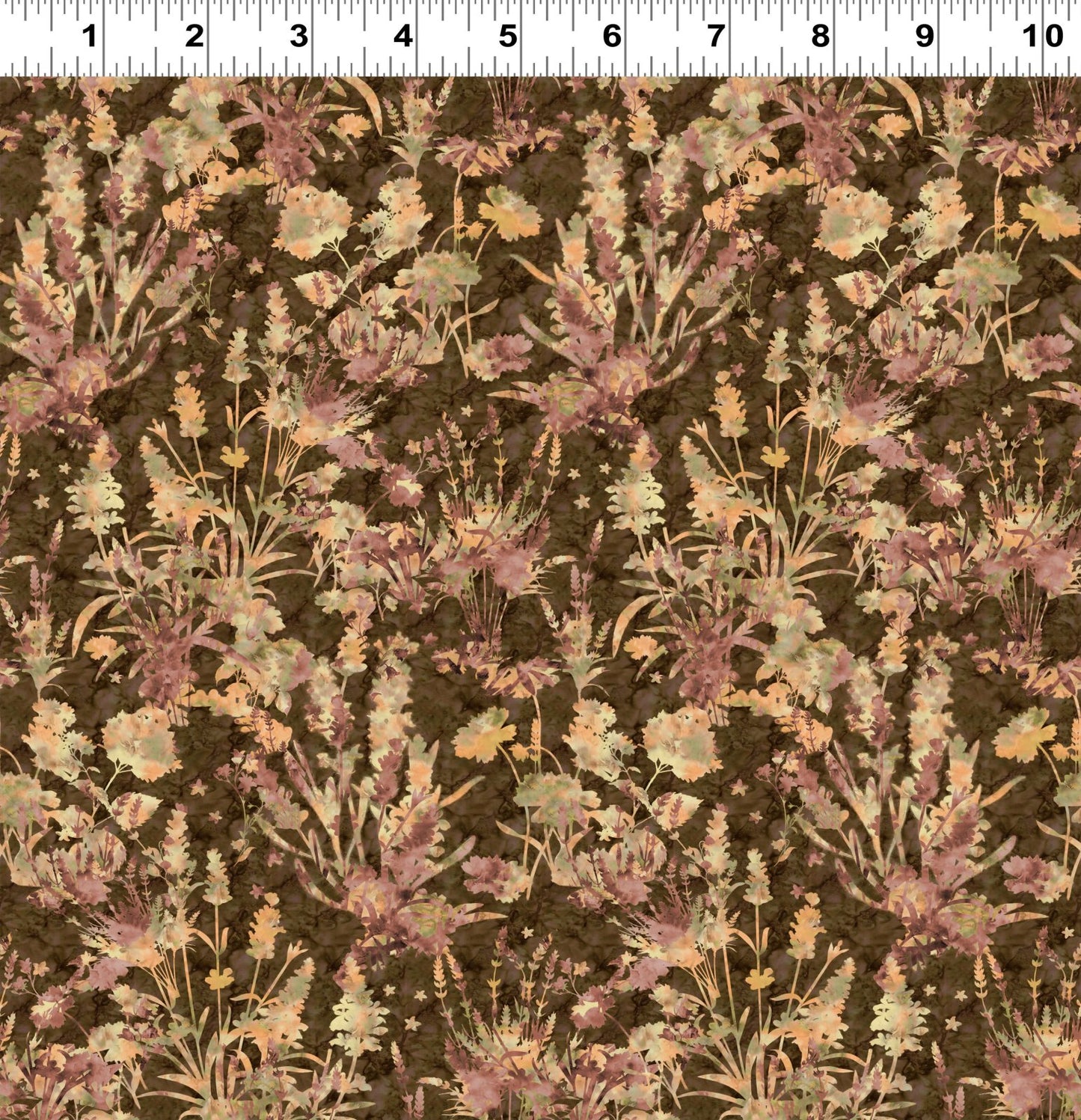 (5 yd) Clothworks Quilt Minnesota Shop Hop 2025 Wildflowers Brown Y4501-15