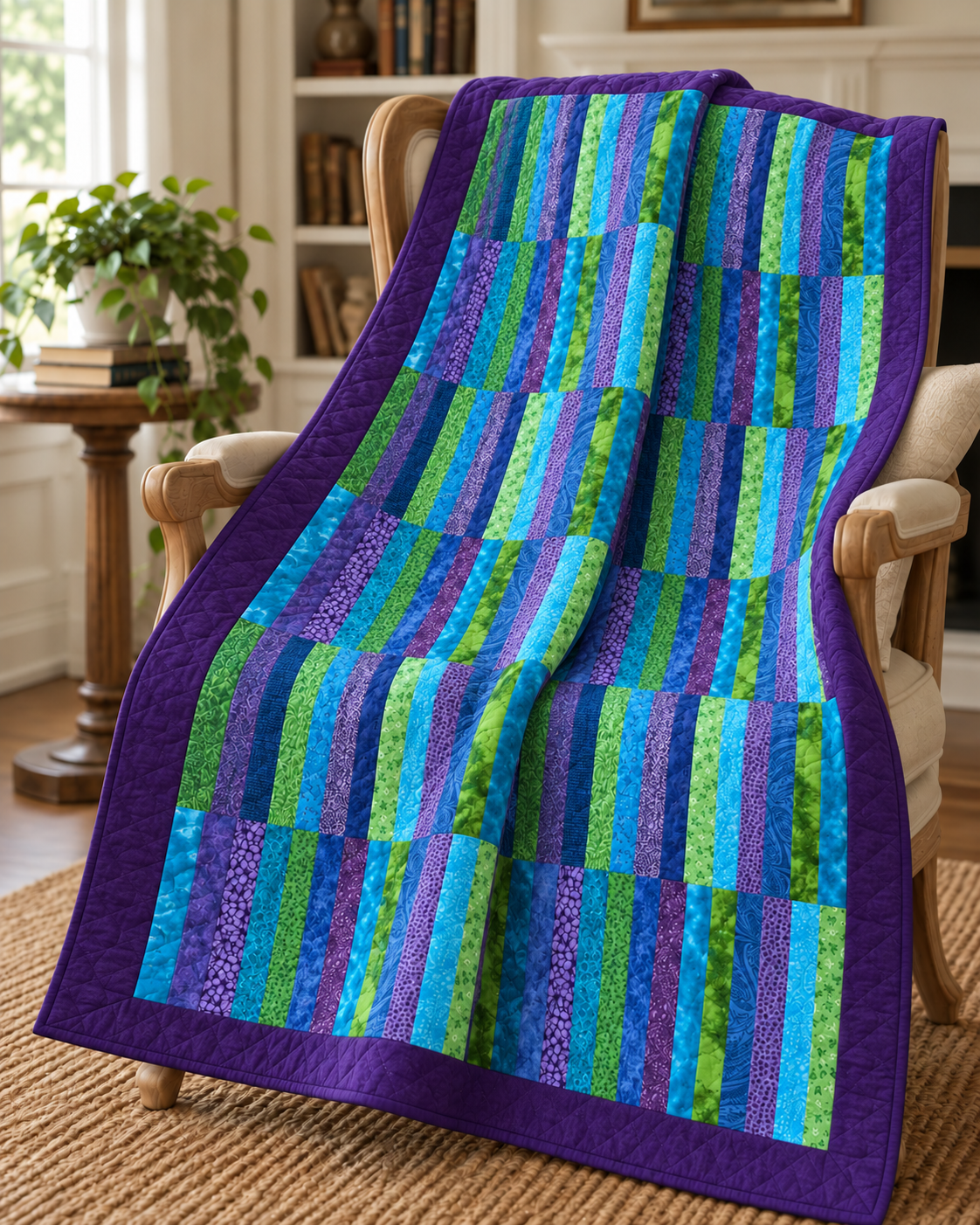 2.5" Jelly Roll Strips - June Doe Fabric Collections - Deep Ocean - 40-Strip Pack