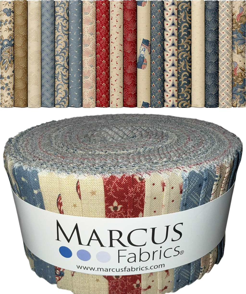 Marcus Fabrics - American Icons by Carrie Quinn - 40 2.5" Strips/Jelly Roll
