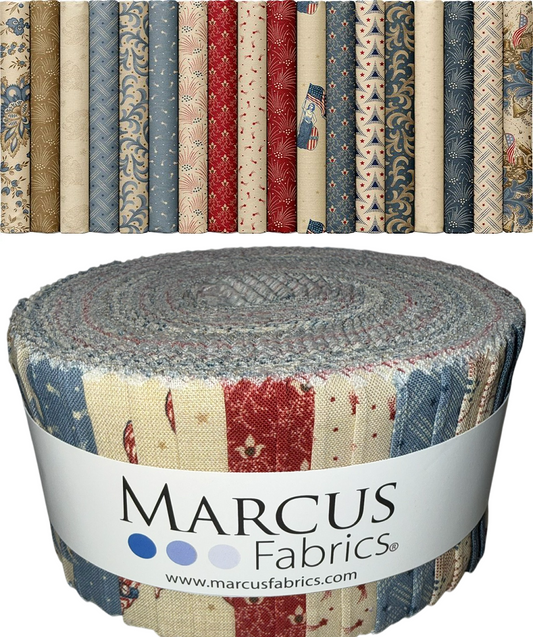 Marcus Fabrics - American Icons by Carrie Quinn - 40 2.5" Strips/Jelly Roll